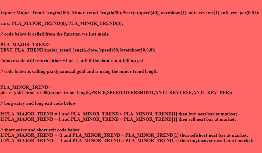 PLA Double trend code