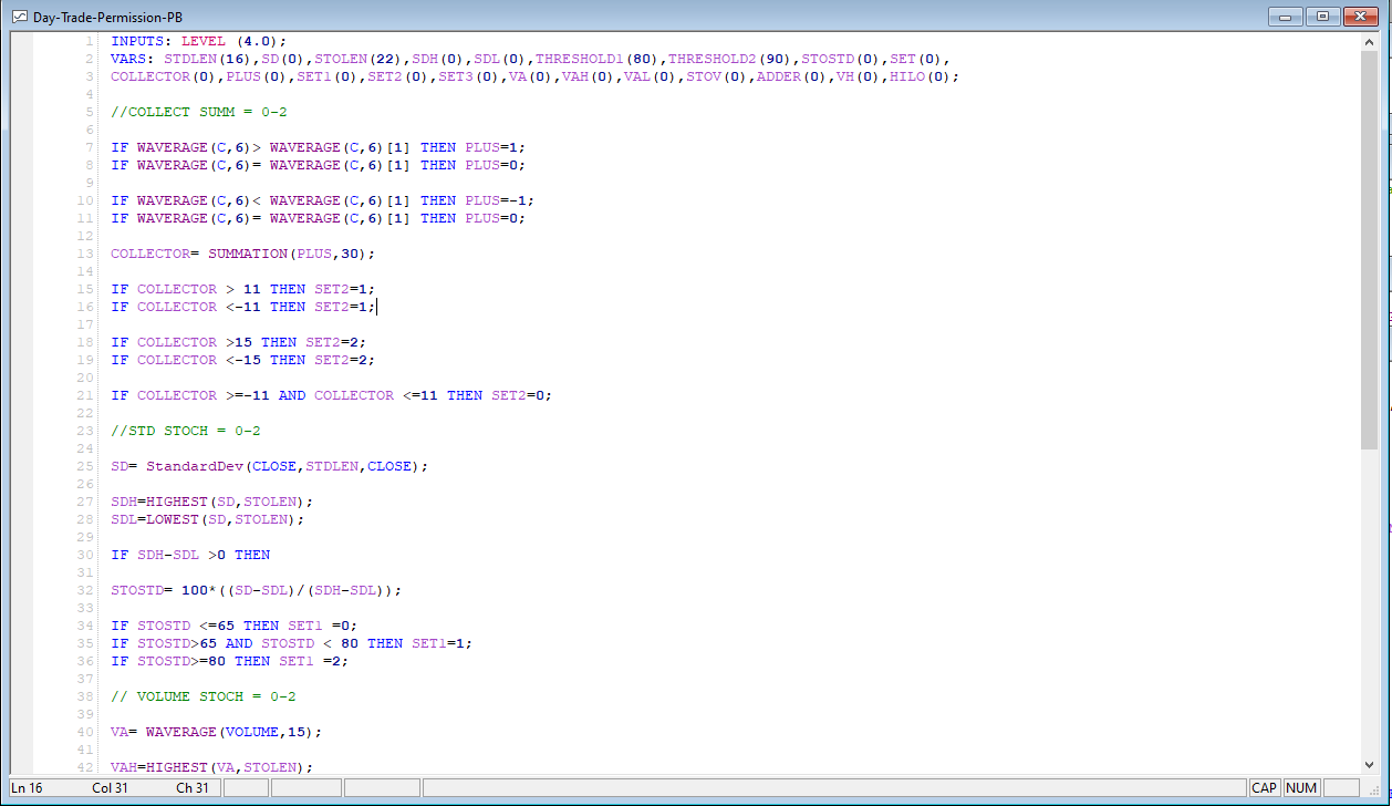 Open code for Day trade permission filter for MultiCharts or Tradestation